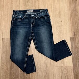 BKE Denim Payton Women's Dark Blue Capri Jeans size 28